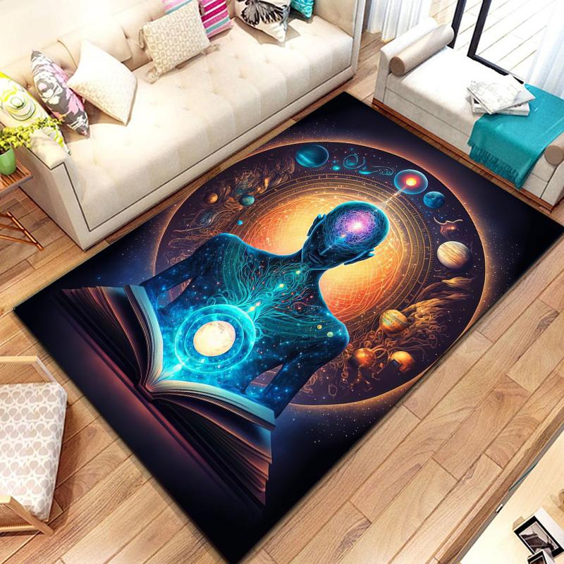 Rainbow 7 Chakra Mandala Bohemia Area Rug,Carpet Rug for Living Room Bedroom Sofa Doormat Decor,Yoga Soft Non-slip Floor  Rugs