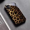 Goldfarbene Leopardenmuster Schwarze Glas-Handyhülle für Motorola Moto G14 G22 G24Power G24 G34 G35 G45 G54 G55 G75 G84 G85 Harte Rückseite