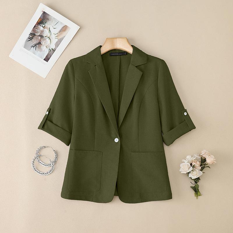 ZANZEA Womens Summer Casual Short Sleeve Cardigan Blouse