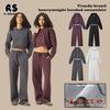 RS Womens Tracksuit Set Hooded Sweatshirt Jacket Pants Clean Fit American Sport Style Streetwear