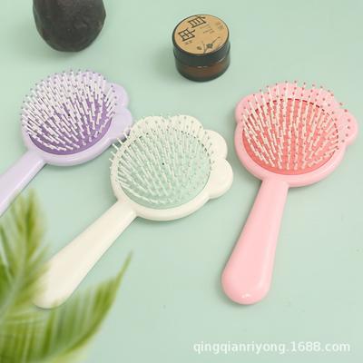 Solid Color Hand-held Cat's Paw Shape Comb Traveling Portable Small Massage Comb Women Girl Air Cushion Hair Brush Styling Tool