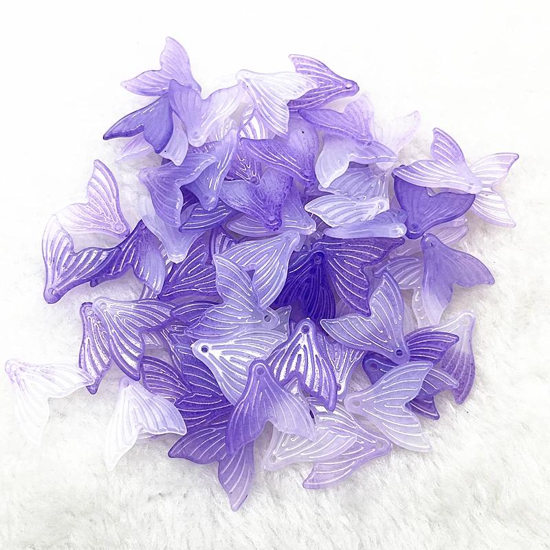 30pcs 20mm Colour AB Acrylic Mermaid Tail Pendant Charms for Jewelry Making Diy Earring Phone Chain Keychain Handmade Accessorie