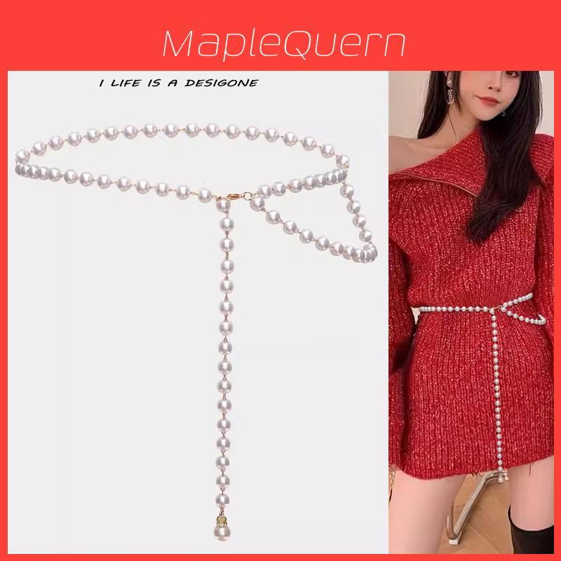 Elegant Pearl Waist Chain For Women With Tassel Decor Suitable For Summer Dresses