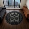 Double Snake Carpet Black Gothic Round Carpet Dark Victorian Decorative Design Carpet Home Decoration Rug