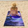Purple Moon Beach Towel Night Sky Ocean Print Fantasy Design Quick Dry Soft Microfiber Bath Towel For Women Men Gift
