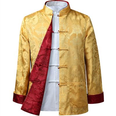 Männliches Kostüm Stickerei Drache Tangsuit Traditionelle chinesische Kleidung für Männer Hemd Tops Jacke