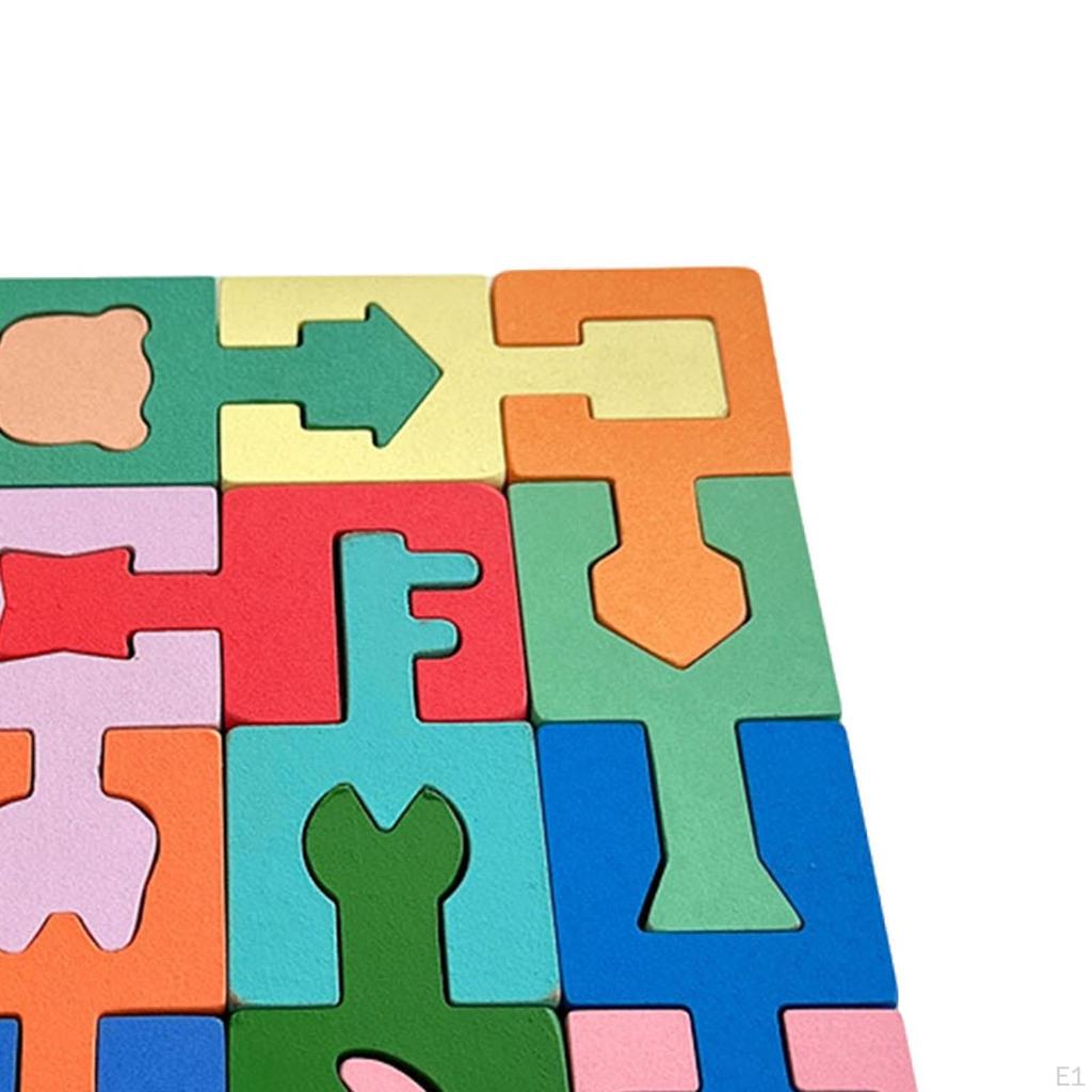 Wooden Educational Shape Puzzle with Geometric Design Board Toys for Children Kids Ages 3 4 5