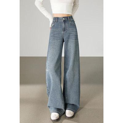 TonLion Women's Sequin Embellished Wide-Leg Denim Jeans