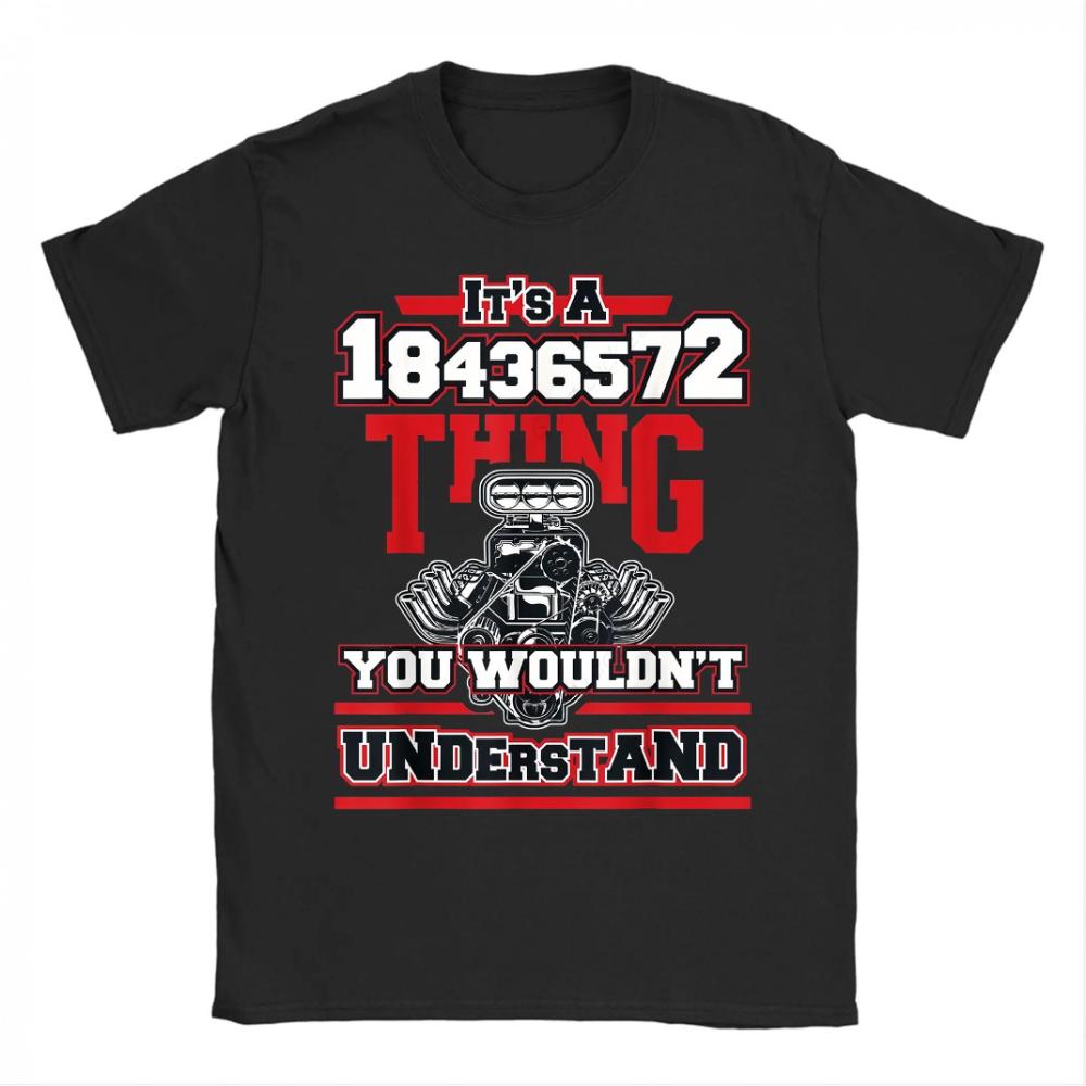 Funny V8 Engine Firing Order 18436572 TShirt for Car Guys Clothing Graphic Short Sleeve Shirt Unisex Unisex for Spring Summer