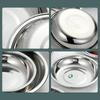 4Pcs Food Serving Dishes Stainless Steels Dipping Cups Round Sauce Dishes Flat Plate Stainless Steels Serving Tray