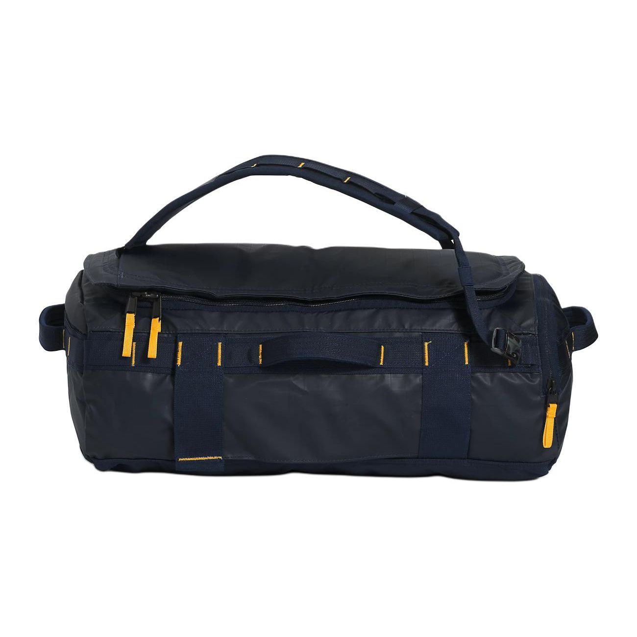 The North Face Base Camp Voyager 32L Solid Color Zipper Closure Handheld Backpack Travel Bag Outdoor Bag Unisex Backpack Navy-Blue Gold NF0A52RR-H7I Marine Blue & Gold