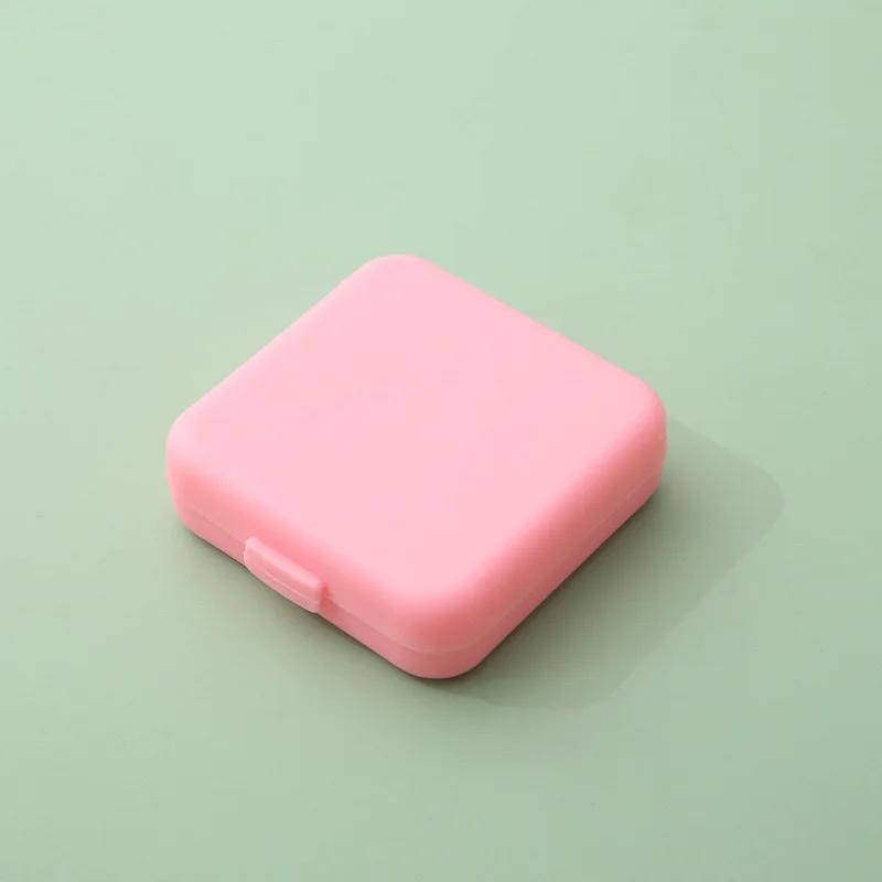 Portable Square Four-Grid Pill Box Small Medicine Organizer Travel Moisture-Proof Durable Carry-On Medicine Container