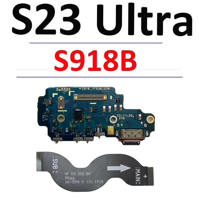 Náhradní díl pro Samsung S23 Ultra S918B S918E S918U Deska USB nabíjecího portu Hlavní signálová základní deska Flex kabel LCD