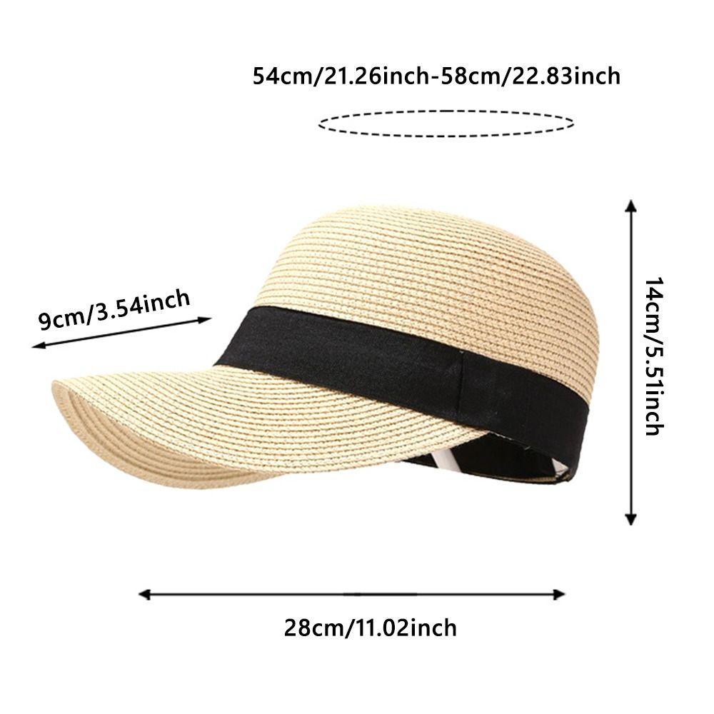 Woven Straw Baseball Cap Breathable Peaked Cap Korean Style Straw Hats  Beach