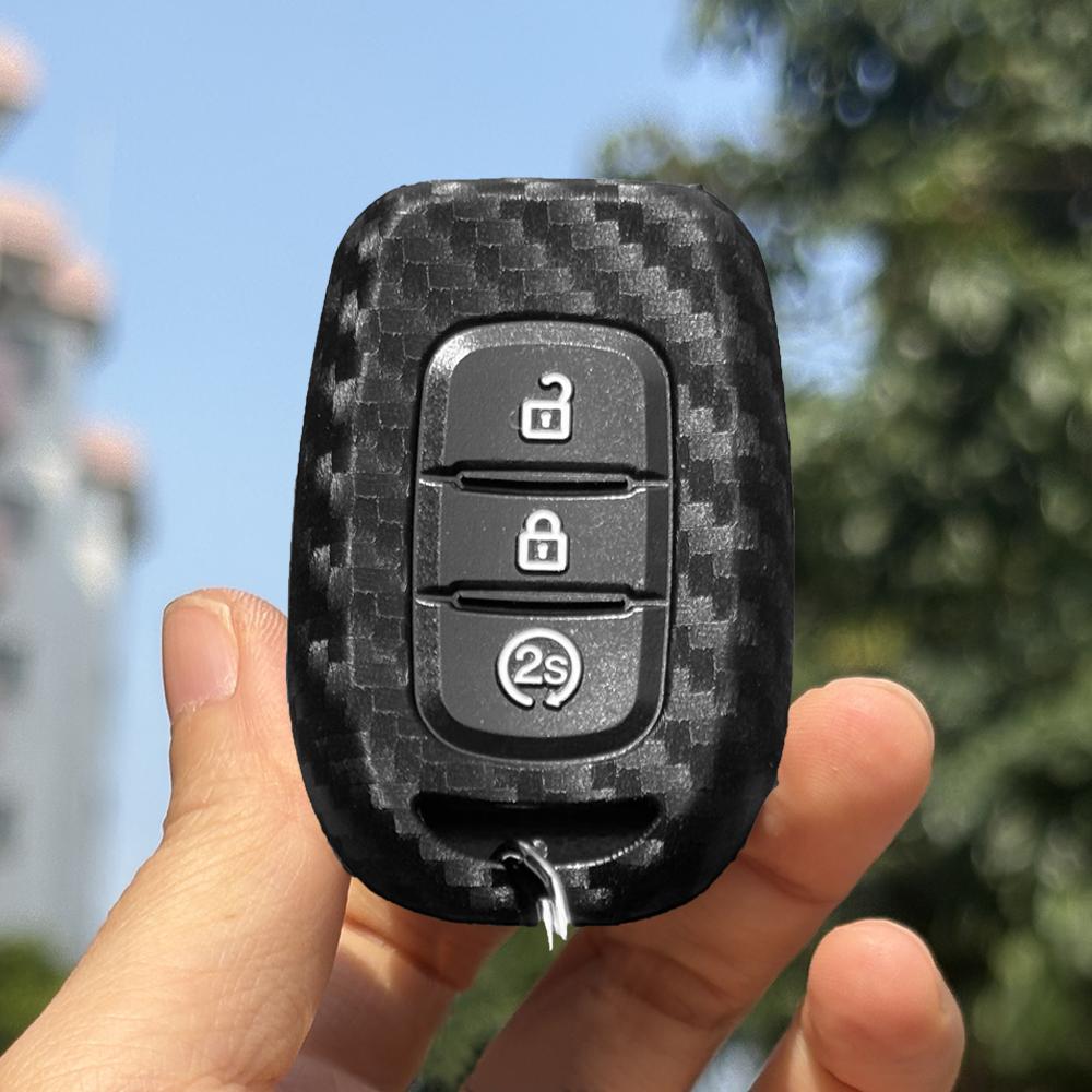 

For Renault Captur Duster Logan Stepway TWingo Clio Sandero Stepway Arkana Kadjar Car Key Fob Case Keychain Silicone Key Holder