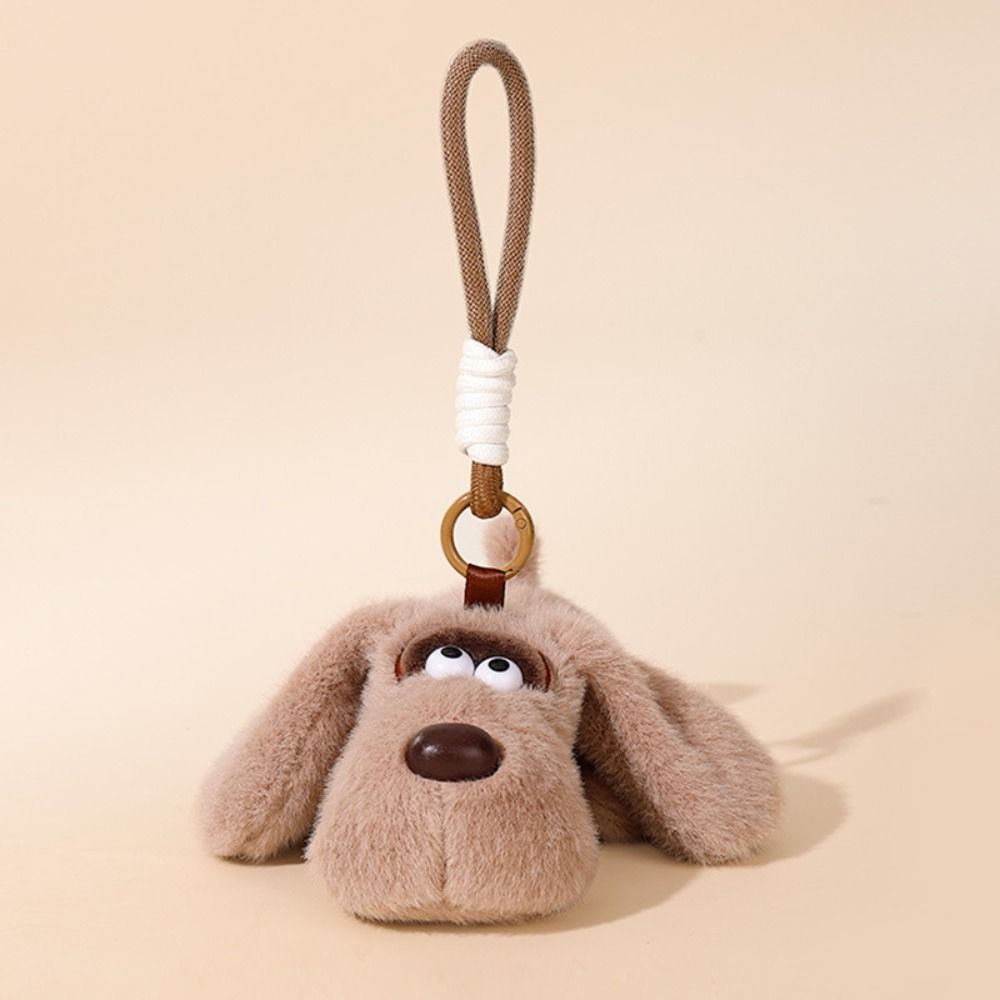 PP Cotton Big Eyed Dog Plush Pendant Fluffy Puppy Plush Doll Keychain  Boys and Girls