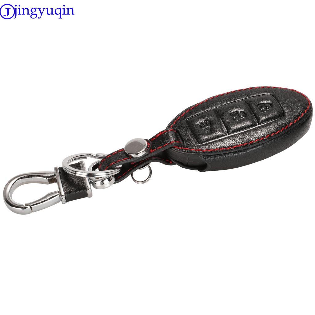 Jingyuqin Remote 3/4 Leather Key Case Cover For Nissan Qashqai J11 X-trail T31 T32 Protect Vampira Pathfinder Murano Teana Juke