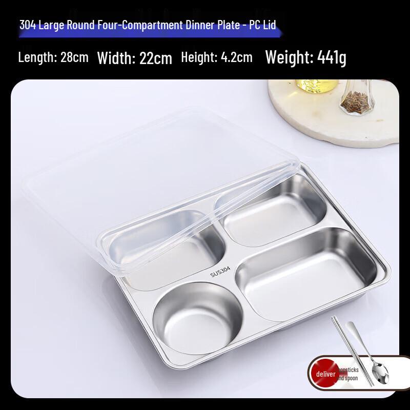

Food-Grade Stainless Steel Compartmental Meal Tray