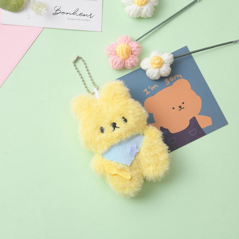 Cute Plush Keychain Dolls Animals Pendant Keyring for Women Girls Cartoon Plushies Doll Schoolbag Backpack Charm Keychain Gift