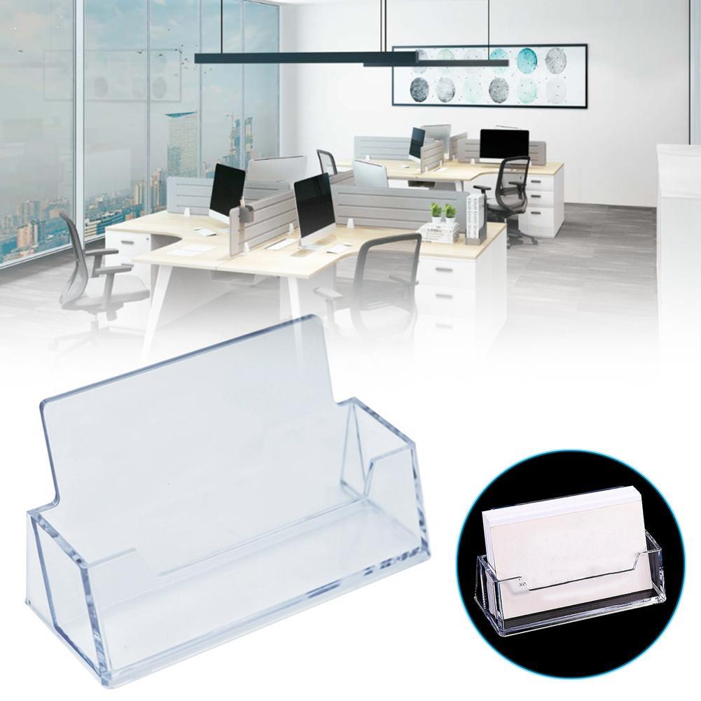 Clear Business Card Holder Organizer Office Desk Display Stand Memo Counter Accessories Tabletop Business Card Holder Storage
