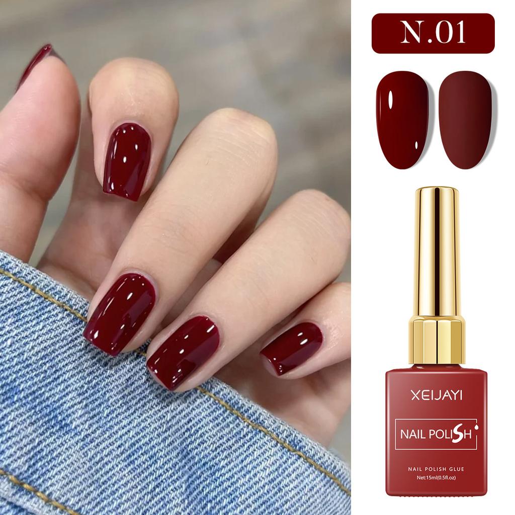 15ml Salon Professional Red UV/LED Curable Long-Lasting High Gloss Gel Nail Polish Kit