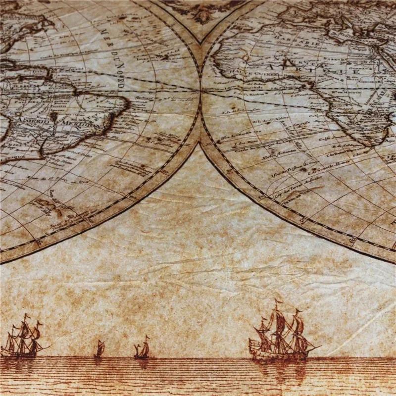 Comforter Bedclothes Brown Double Bed Home Textile Map Comforter Bedding Set Queen Size Bedding Set Luxury S