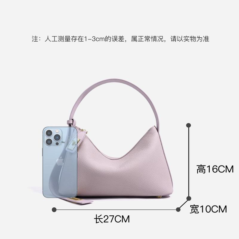 Spring High-end Niche Design Cowhide Handbag High-end Underarm Shoulder Leather Pillow Women's Bag