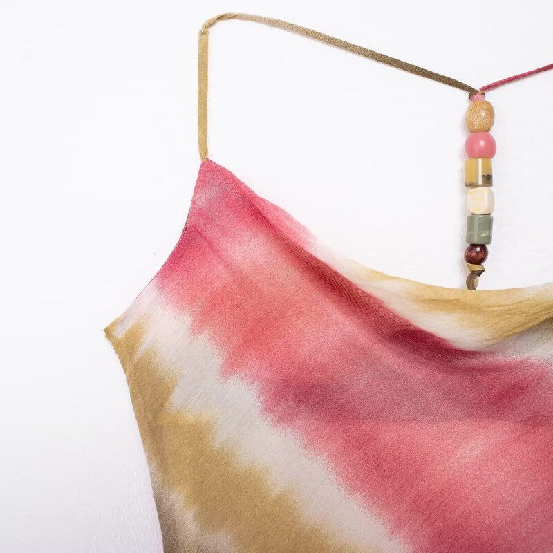 Western Style 2024 Summer New Women's Sling Tie-dye Underwear Midi Dress 9878128