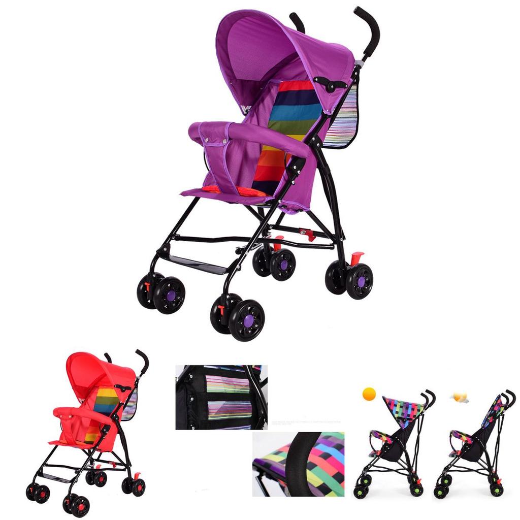 Versatile Colorful Baby Stroller Easy Folding Umbrella Pushchair For Kids