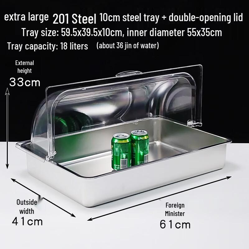 Food Grade Resin Buffet Display Tray with Double Lid