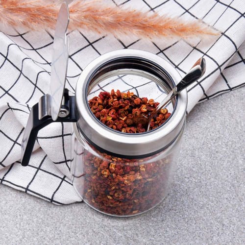 300ml Single-Hand Opening Condiment Bottle, Sugar and Salt Container, Tabletop Condiment Case for Salt and Pepper