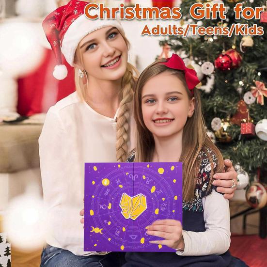 Reiki Crystal Halloween Countdown Gift Box 2025 Healing Stones Advent Calendar Rock Collection Energy Gem Dig Kit for Adults Teens Women