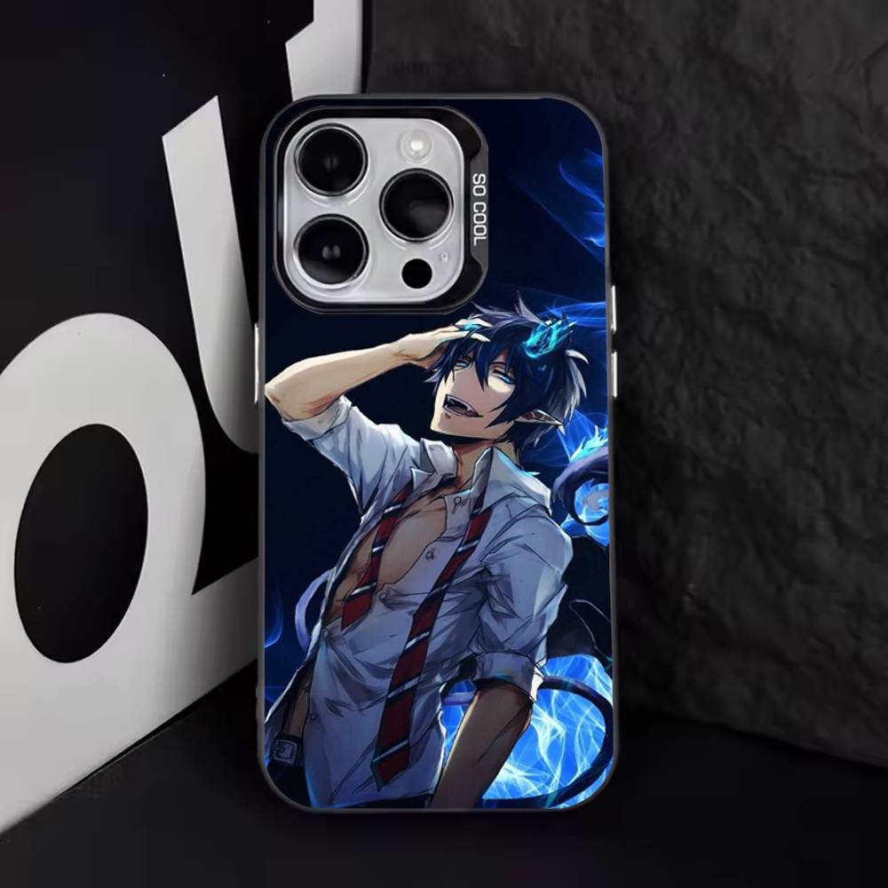 Anime Blue Exorcist Phone Case For iPhone 16,15,14,13,12,11,8,7,Pro,Max,Plus,Mini,XS,SE Anti Fall Black Matte Hard