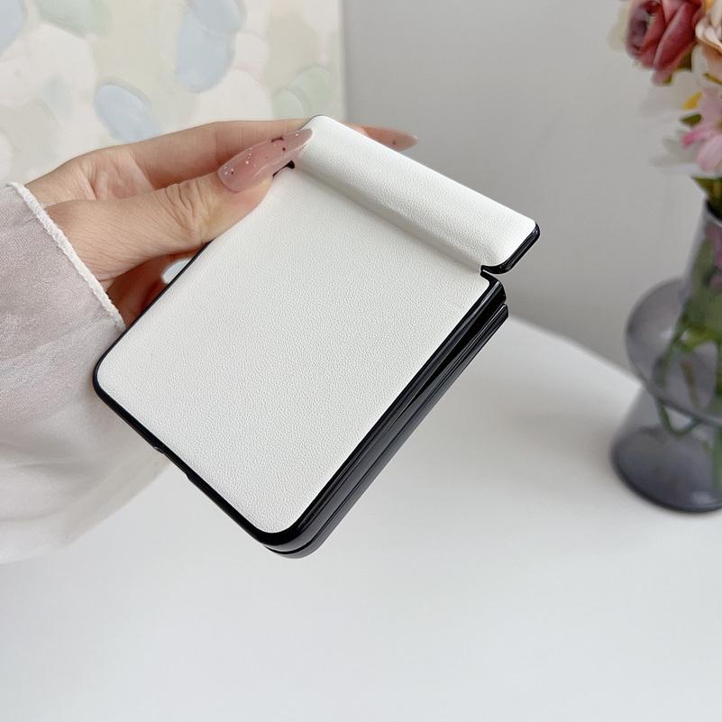 Slim Pastel Color Leather Case for Samsung Z Flip 7 Flip 7 Fe Galaxy Z Flip 6 5 Foldable with Hinge Shockproof Protective Cover
