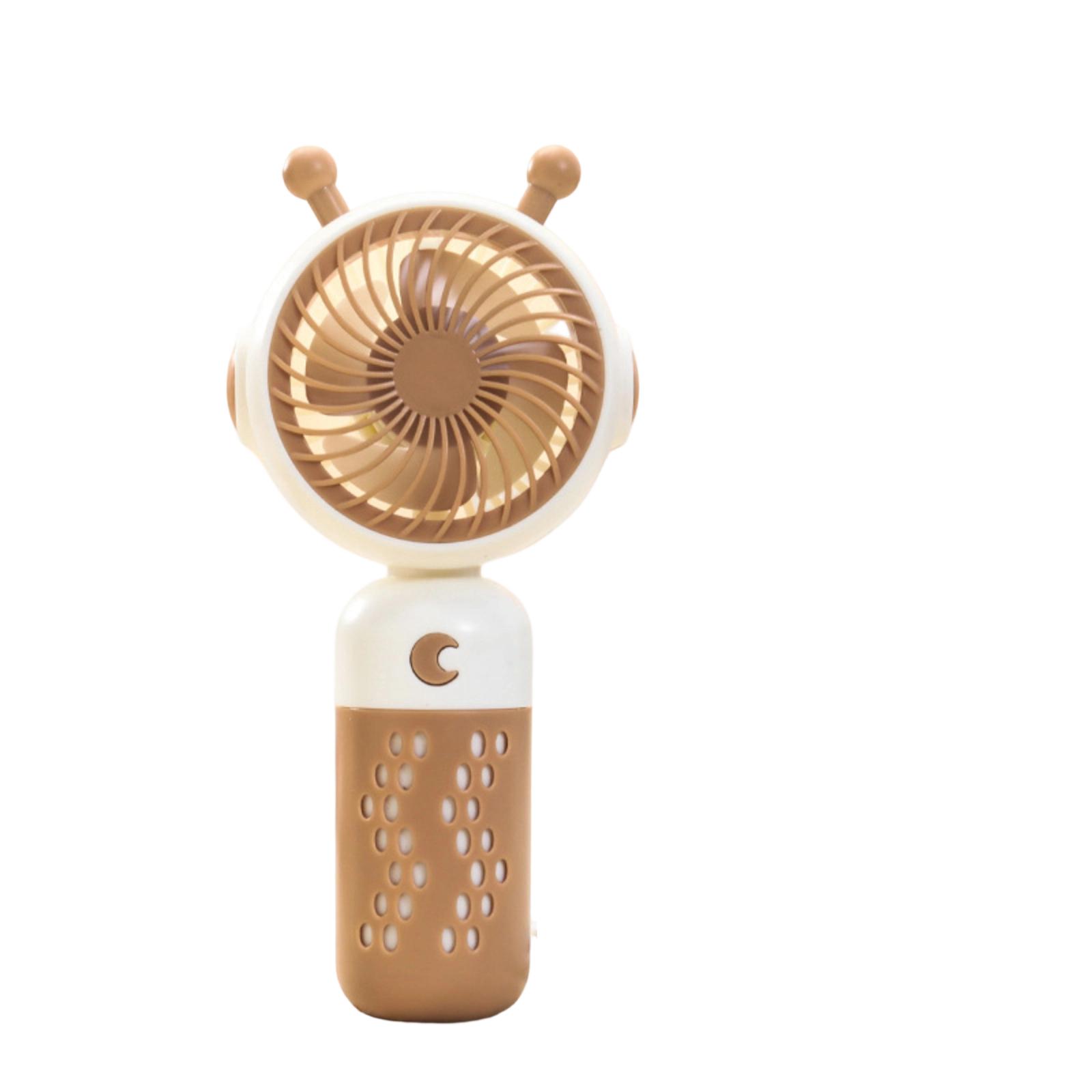 Ear-Shaped Handheld Fan with 3 Speeds, Rechargeable Portable Fan for Summer Outdoor Use one size коричневый
