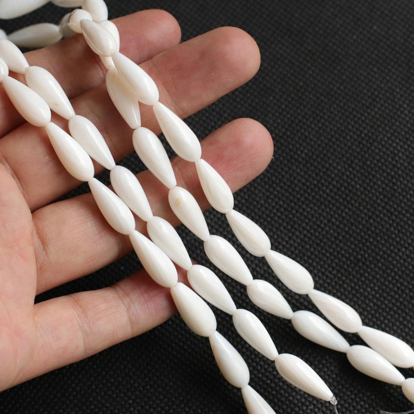 Teardrop Mother-of-Pearl Freshwater Shell Bead Strand for DIY Jewelry Making
