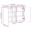 Bathroom Cabinet Set 3 Pcs 100 X 10.5 X 60.5 Cm Particleboard