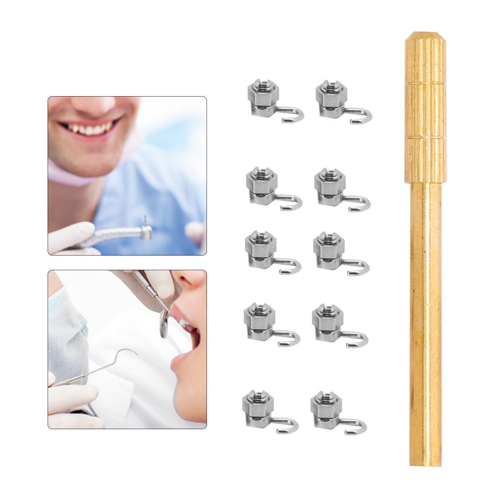 10pcs / Set Dental Orthodontic Activity Crimpable Hook Stop Lock Dental Tool Accessory