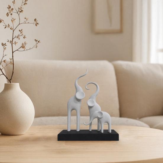 Elefantenfamilie Statue Moderne Kunst Elefanten Figur 3D Gedruckte Abstrakte Elefanten Skulptur Tischdekoration
