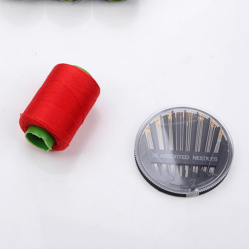 Polyester Sewing Thread Set: White, Black, Colored Threads & Needles for Hand & Embroidery Sewing