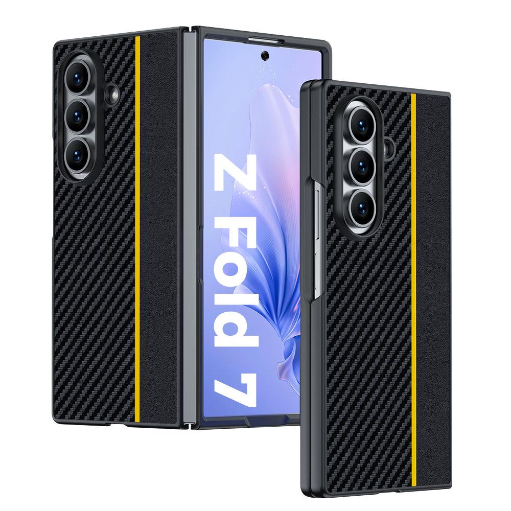 Applicable To Samsung ZFold7 Mobile Phone Case Plain Leather Lamb Leather Anti-drop Folding Business Ultra-thin ZFold6 Protective Case