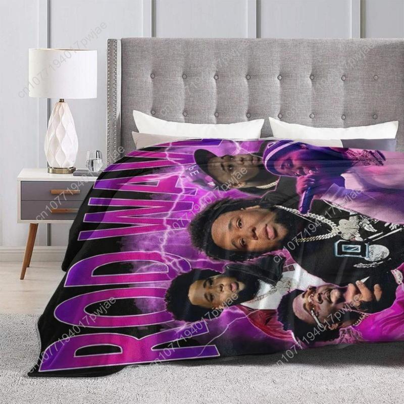 Soft Funny Throw Blanket Rod Wave Flannel American Blankets Lightweight Warm Blanket Plush Air Conditioned For Teen Couch Bed So