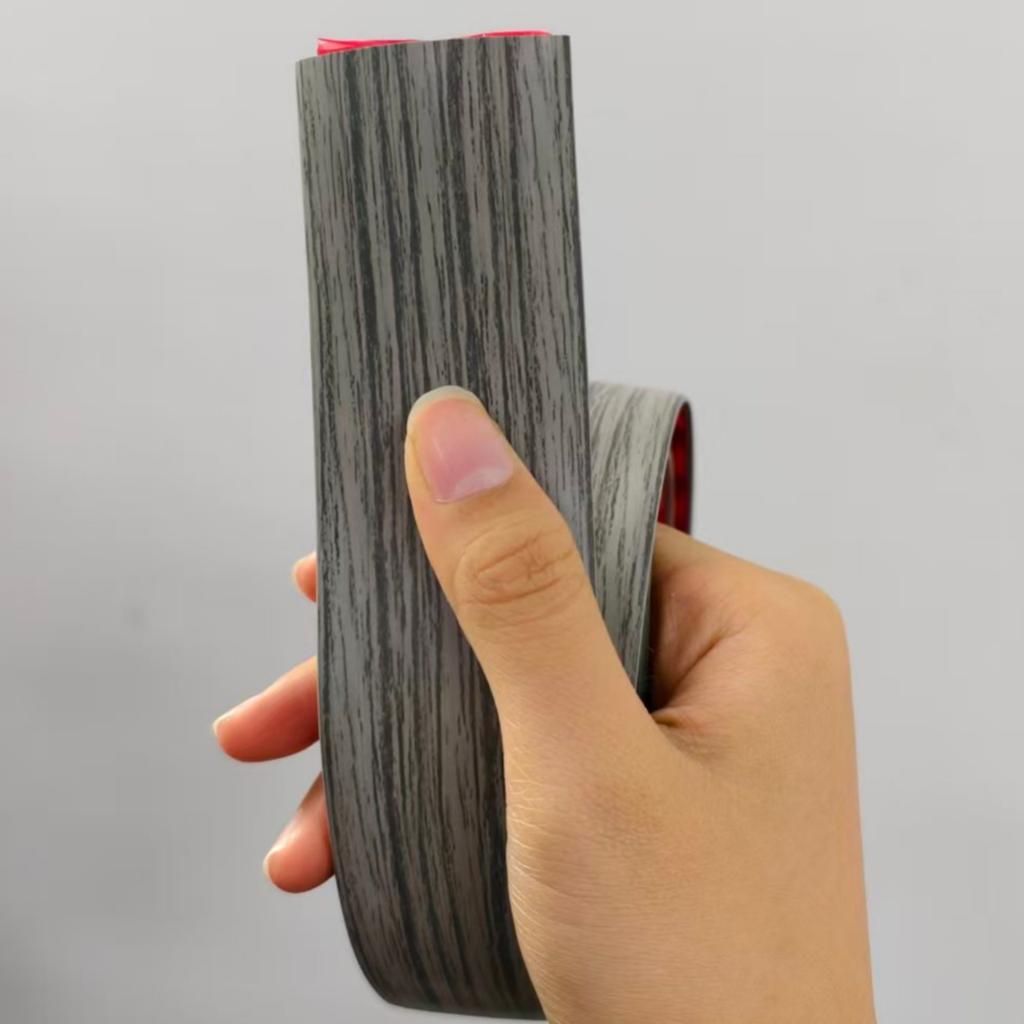 Self-Adhesive PVC Floor Transition Strip, Elegant Wood Grain Plastic Floor Divider, Flooring Cover Strip for Secure Seam Sealing