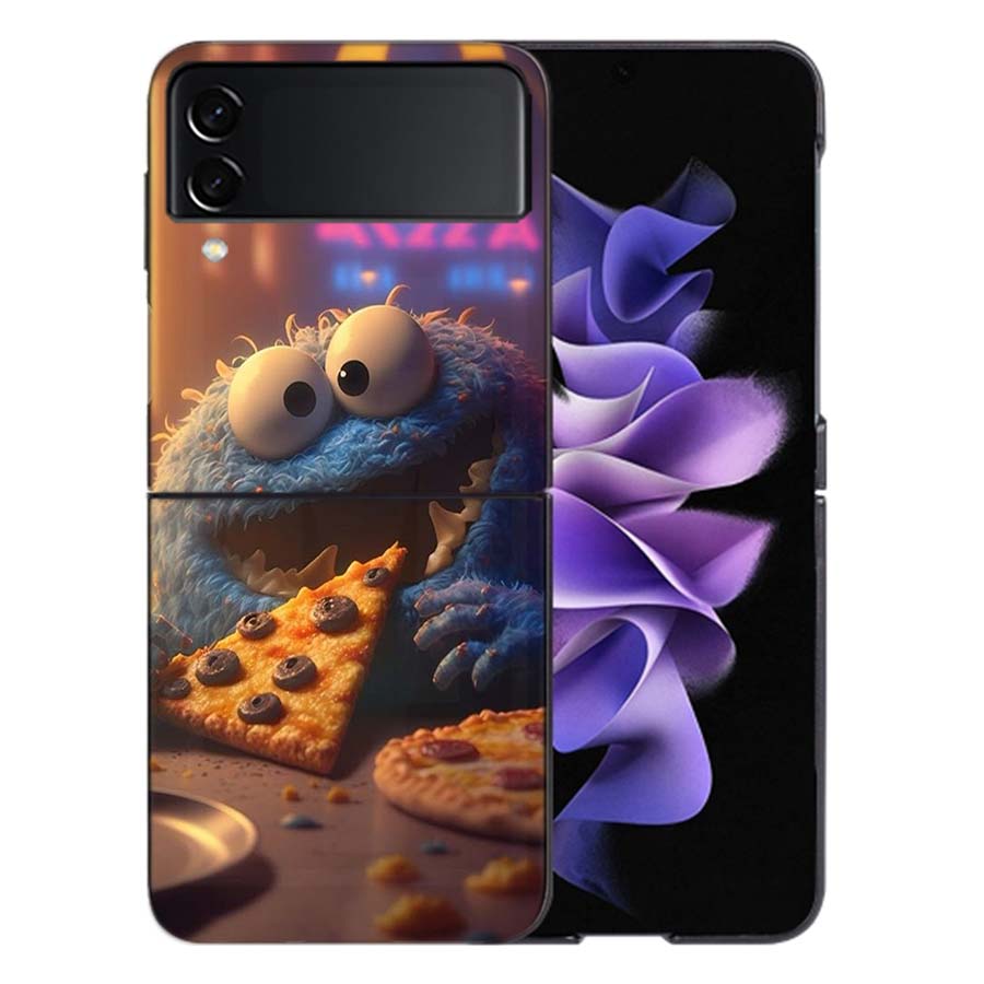 Funny Cookie M-Monster Phone Case For Samsung Z Flip 6 7 5G Galaxy Z Flip 5 4 3 5G Cases Shockproof Hard Cover TPU