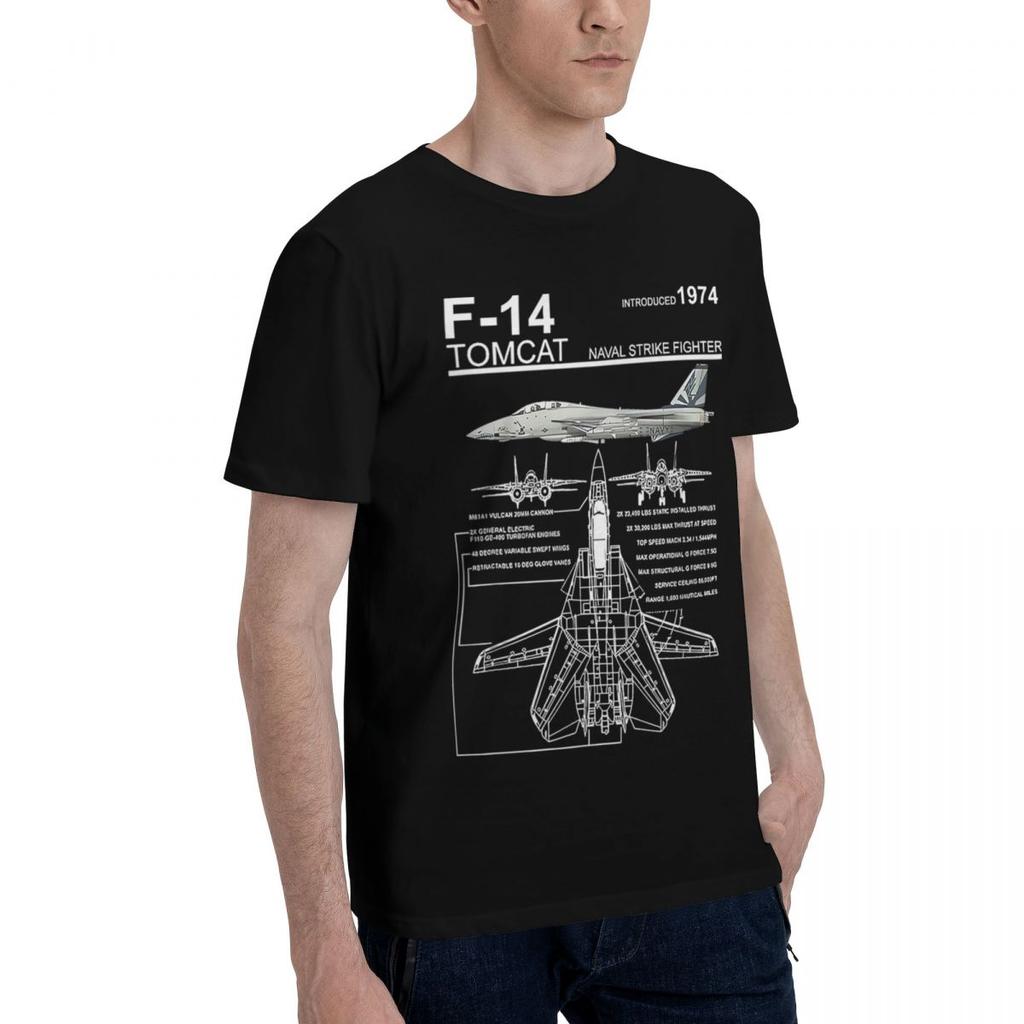 F14 Tomcat Naval Fighter Jet Diagram 100 Cotton Casual Breathable Confortable Men Top Football Shirts 2025 Men Clothes