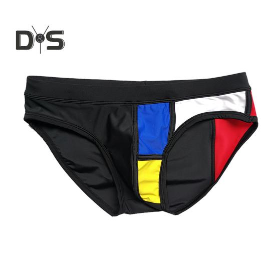 

Мужские плавки Эластичные мягкие быстросохнущие дышащие облегающие шорты для купания со средней талией Шорты для плавания для серфинга и водных видов спорта 2XL чёрный