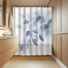 1pc Nordic pastoral plant leaf haze blue eucalyptus leaf shower curtain polyester fabric, machine washable suitable for bathroom