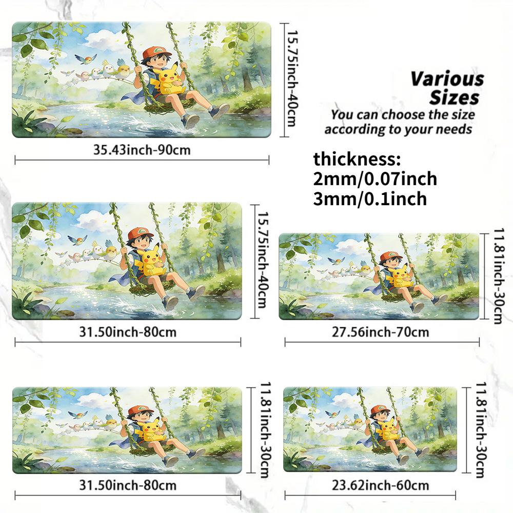 Pokemon Ash vs Bears Comic Strip Playmat NonSlip TCG Card Mat 30x80x0.2cm