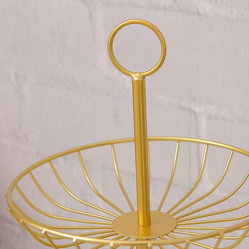 Household 3 Layer Fruit Plate Countertop Metal Fruit Basket Black Retro Style Tray Rack Storage Basket Candy Buffet Stand