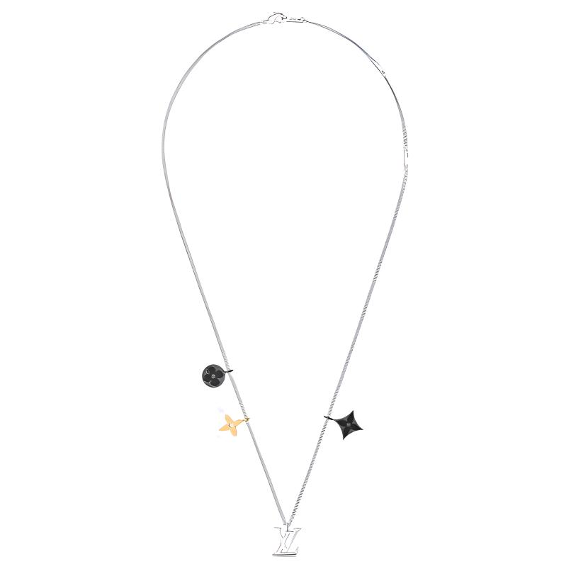 Louis Vuitton Monogram Flower Metal Necklace Unisex necklace M00521-RM1211